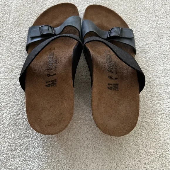 Birkenstock Papillio Della Wedge Heel Black Sandals 10-10.5
