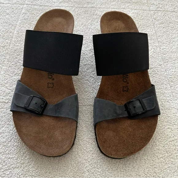 Birkenstock Papillio Della Wedge Heel Black Sandals 10-10.5