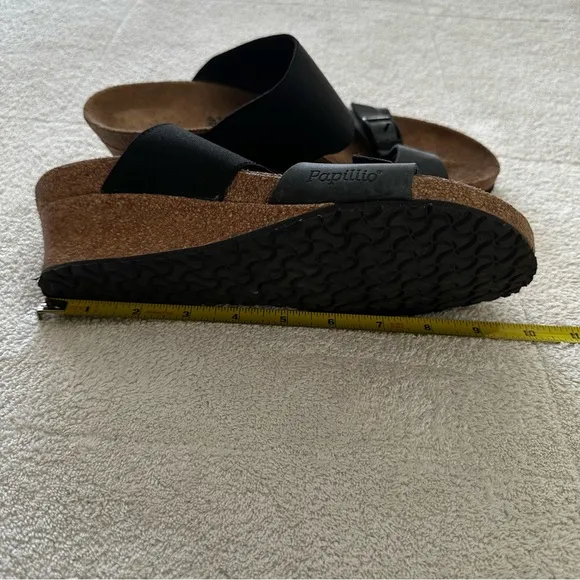 Birkenstock Papillio Della Wedge Heel Black Sandals 10-10.5
