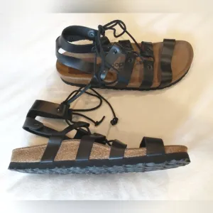 Birkenstock Papillio Women's Black Gladiator Leather Sandals EU 40 - NWOB