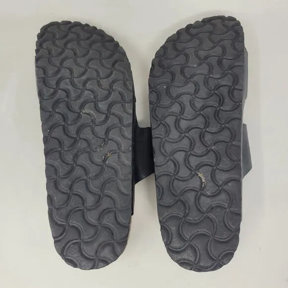 Birkenstock Sandals Mens EU40 US7 Arizona Navy Blue Leather Slides Soft Footbed