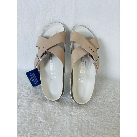 Birkenstock Siena Nubuck Light Pink Big Buckle  Slides Size EU 36/US 5