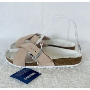 Birkenstock Siena Nubuck Light Pink Big Buckle  Slides Size EU 36/US 5