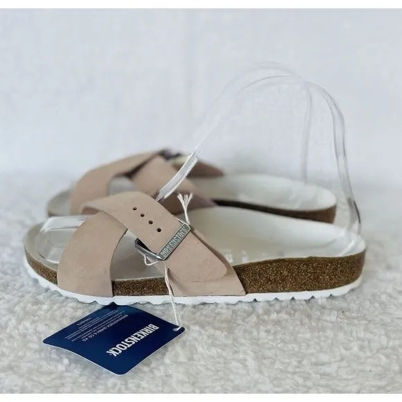 Birkenstock Siena Nubuck Light Pink Big Buckle  Slides Size EU 36/US 5