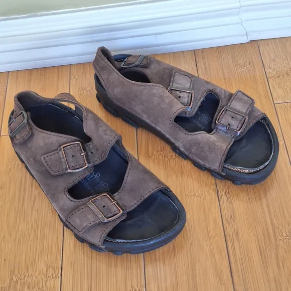 Birkenstock Tatami Sandals Chunky Brown Nebraska Removable Footbed Men 9 Lady 11