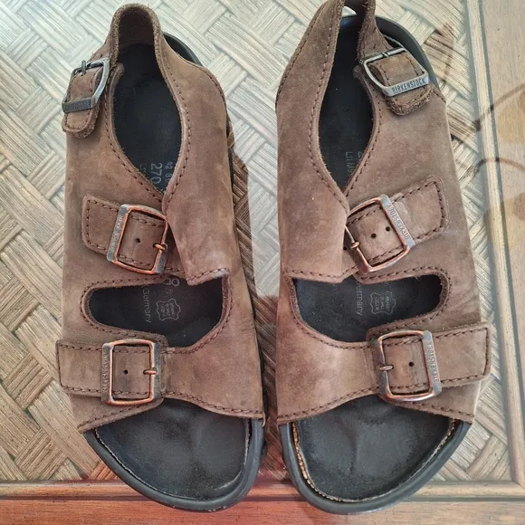 Birkenstock Tatami Sandals Chunky Brown Nebraska Removable Footbed Men 9 Lady 11