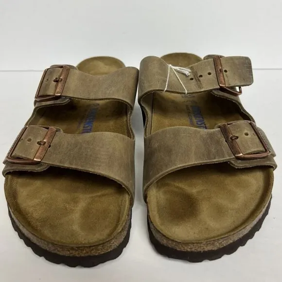 Birkenstock Women's Arizona, Tobacco Leather Sandals, Size EUR 41, US 10M