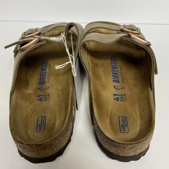Birkenstock Women's Arizona, Tobacco Leather Sandals, Size EUR 41, US 10M