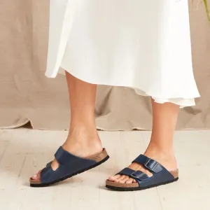 BIRKENSTOCK’S ARIZONA BLUE LEATHER SANDALS SIZE 41 / 10