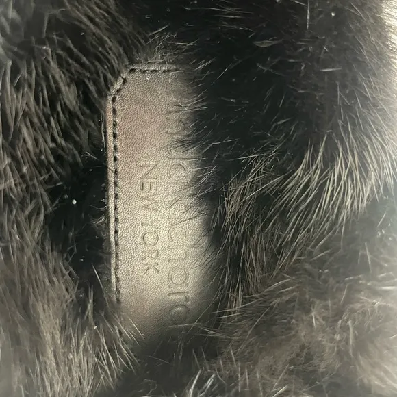 Black Faux Fur Mules