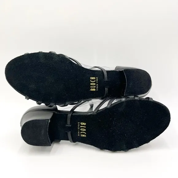 Bloch Womens S0806L Annabella Black Latin Dance Shoes Heels Size 8 NEW
