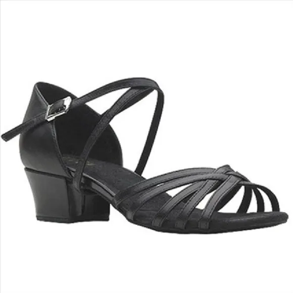 Bloch Womens S0806L Annabella Black Latin Dance Shoes Heels Size 8 NEW