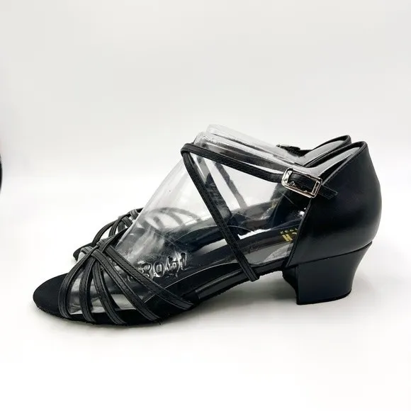 Bloch Womens S0806L Annabella Black Latin Dance Shoes Heels Size 8 NEW