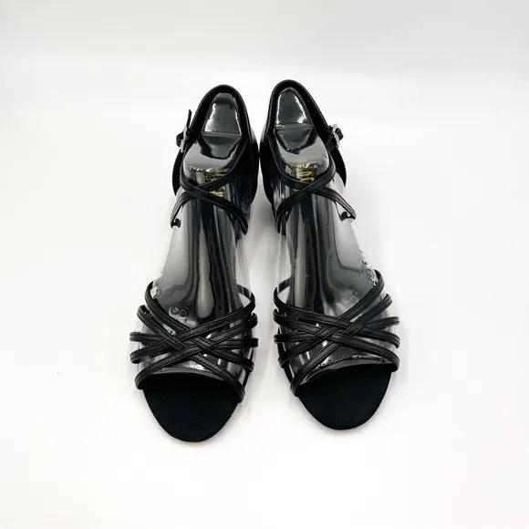 Bloch Womens S0806L Annabella Black Latin Dance Shoes Heels Size 8 NEW