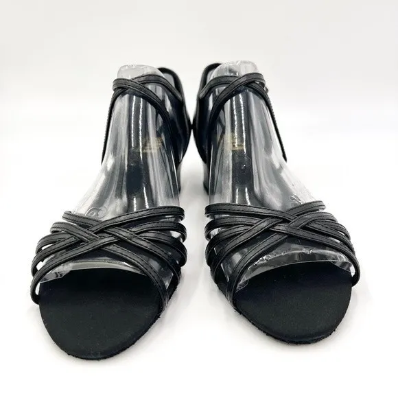 Bloch Womens S0806L Annabella Black Latin Dance Shoes Heels Size 8 NEW