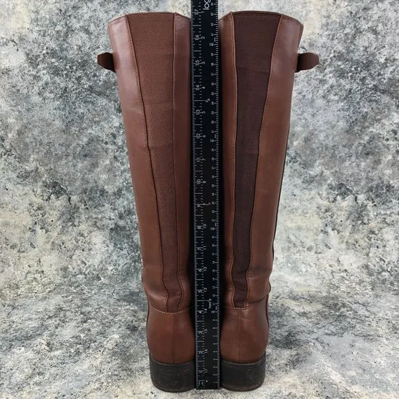 Blondo Women's Size 8M Volly Brown Leather Waterproof Side Zip Tall Riding Boots