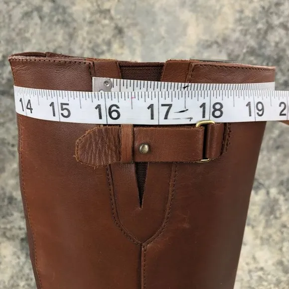 Blondo Women's Size 8M Volly Brown Leather Waterproof Side Zip Tall Riding Boots