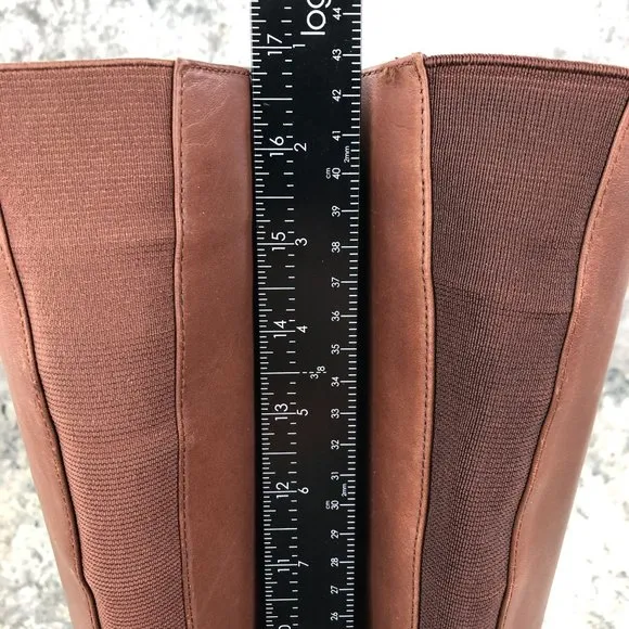 Blondo Women's Size 8M Volly Brown Leather Waterproof Side Zip Tall Riding Boots