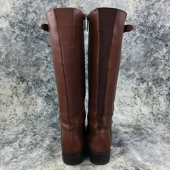 Blondo Women's Size 8M Volly Brown Leather Waterproof Side Zip Tall Riding Boots