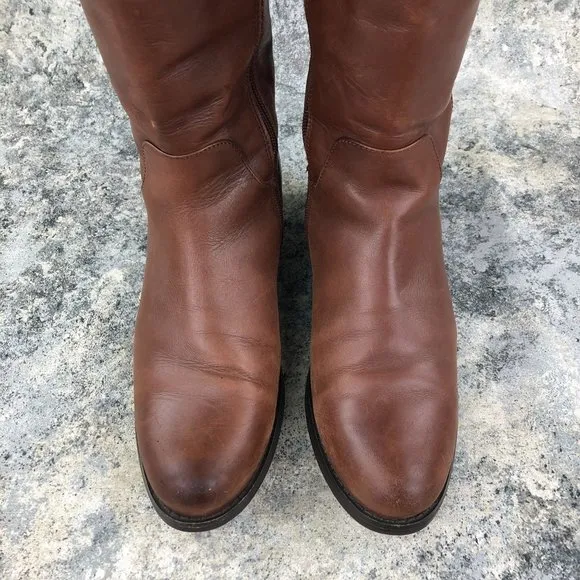 Blondo Women's Size 8M Volly Brown Leather Waterproof Side Zip Tall Riding Boots