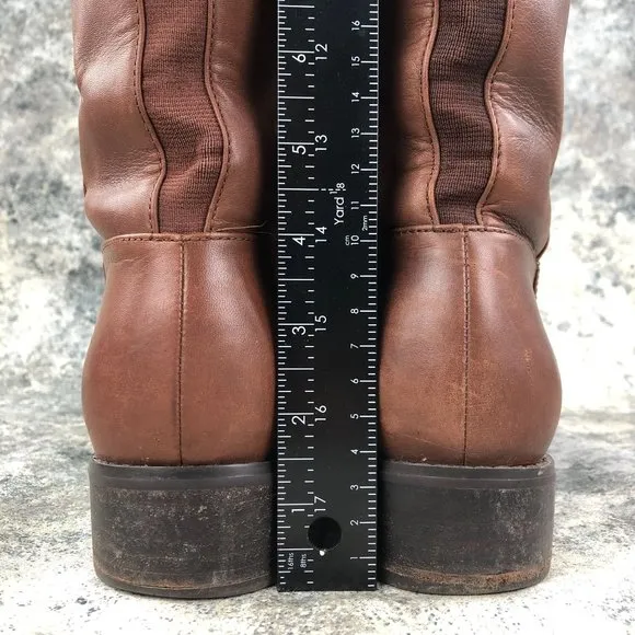 Blondo Women's Size 8M Volly Brown Leather Waterproof Side Zip Tall Riding Boots