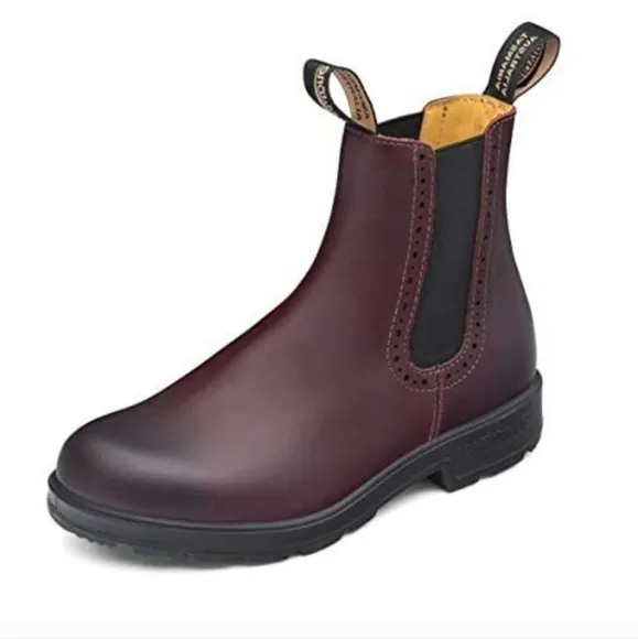Bludstone Burgundy Leather Chelsea Boots