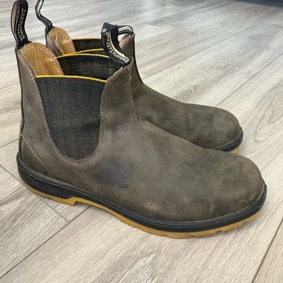 Blundstone Mens Size 11 Rustic Brown/Mustard Chelsea Boots