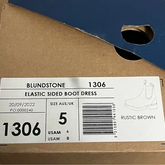 Blundstone Women’s Chelsea Leather Boots Rustic Brown Size 8 US