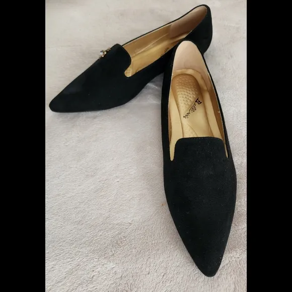 BNIB Bellini Ballet Flats Black Faux Suede Size 10W