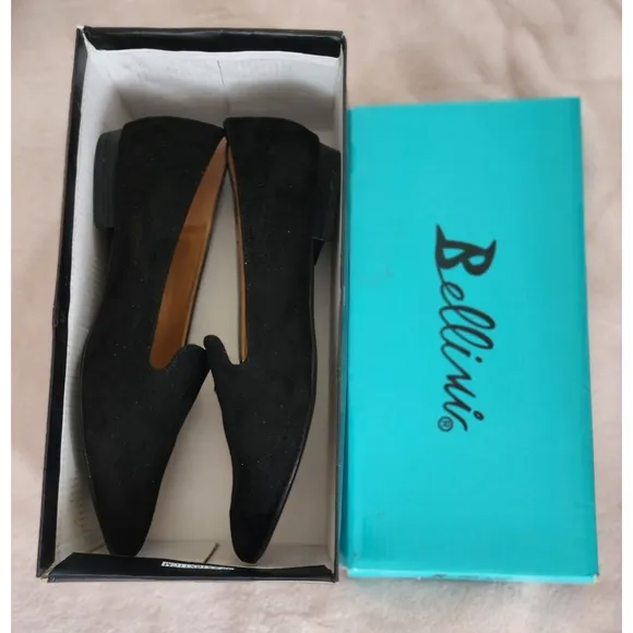 BNIB Bellini Ballet Flats Black Faux Suede Size 10W