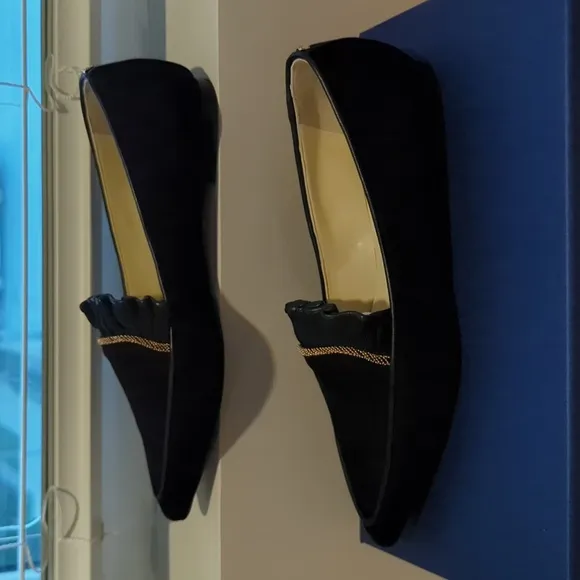 BNIB Sz 37 Sarah Flint black suede Gudel flats