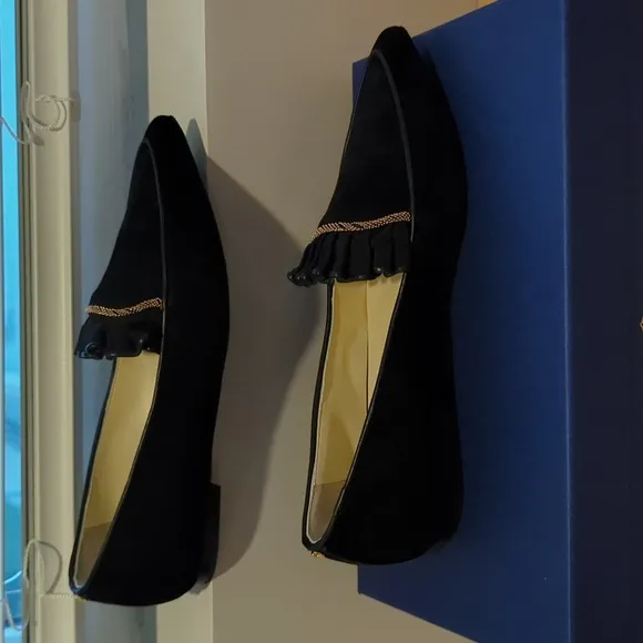 BNIB Sz 37 Sarah Flint black suede Gudel flats
