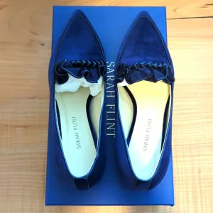 BNIB Sz 7 Sarah Flint Blue velvet Gudel flats