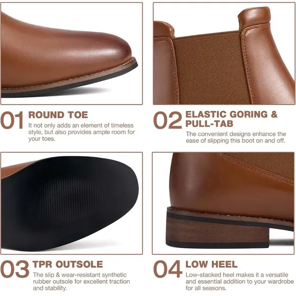 ✨BNWT - Rollda Mens Chelsea Boots - Brown Pu - size 11✨
