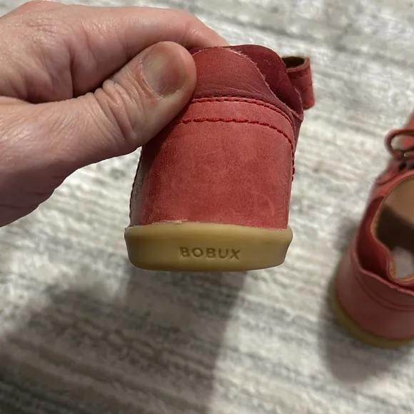 Bobux Kids Sz 26 Red Leather i-Walk Driftwood Strap Sandals