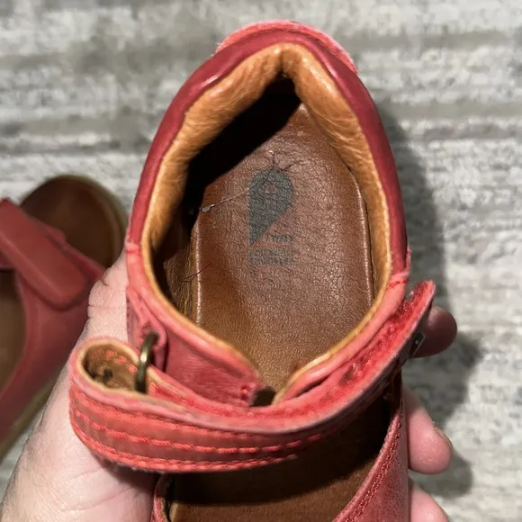 Bobux Kids Sz 26 Red Leather i-Walk Driftwood Strap Sandals