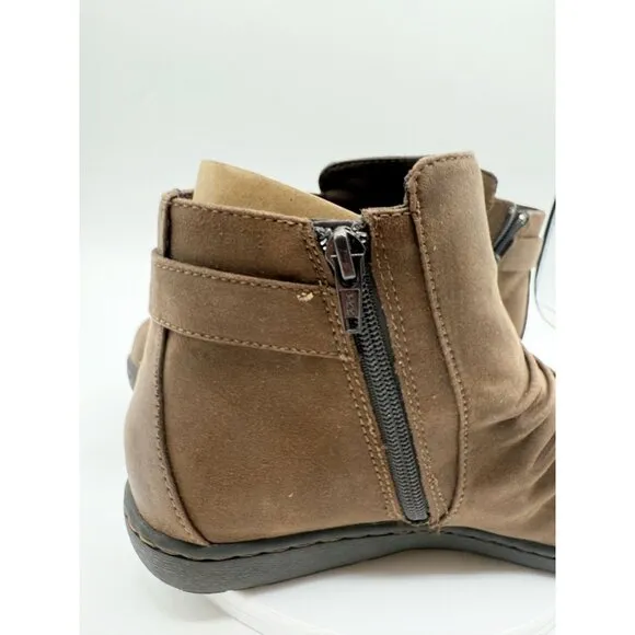 B.O.C. Blanche Size 8 Womens Brown‎ Ankle Boots Zip side - Vegan leather