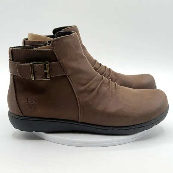 B.O.C. Blanche Size 8 Womens Brown‎ Ankle Boots Zip side - Vegan leather