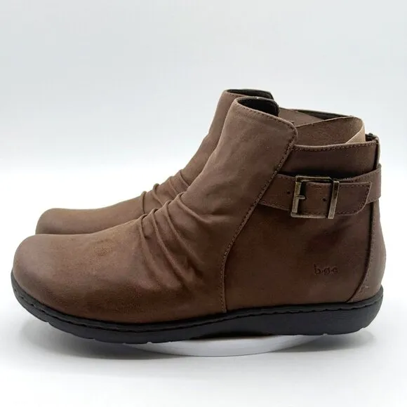 B.O.C. Blanche Size 8 Womens Brown‎ Ankle Boots Zip side - Vegan leather