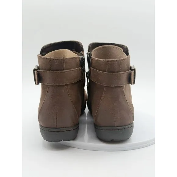 B.O.C. Blanche Size 8 Womens Brown‎ Ankle Boots Zip side - Vegan leather