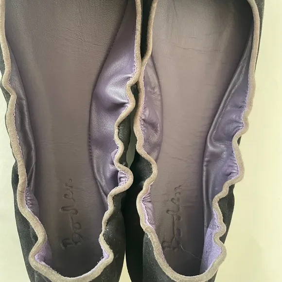BODEN Black Ballerina Suede tassel flats 40 w/Box