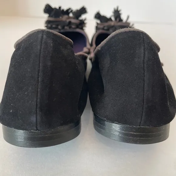 BODEN Black Ballerina Suede tassel flats 40 w/Box