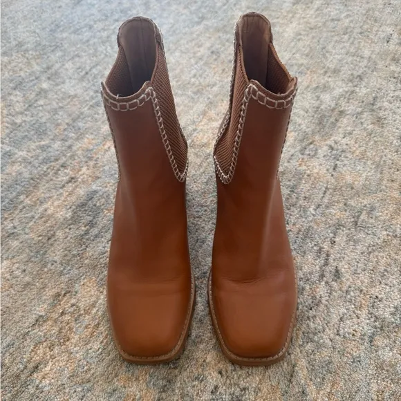 Boden Honey Brown Leather Chelsea Boots EUC Women’s Size 38