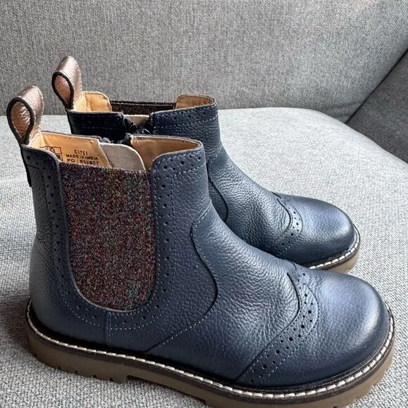 Boden Leather Chelsea Boots French Navy Girls  Size: 29 US 11- 11.5