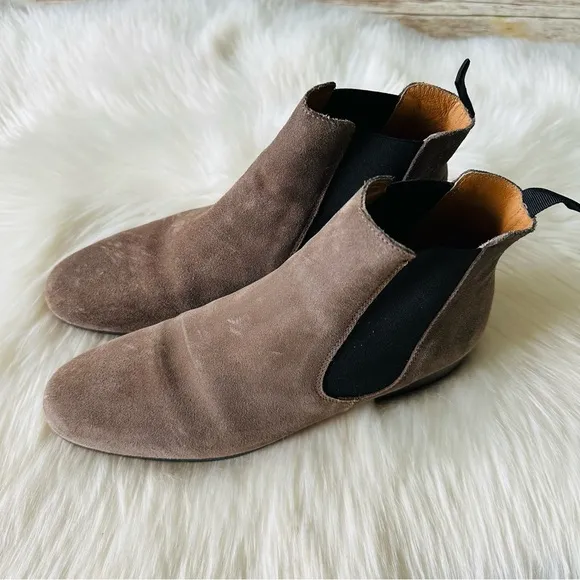 Boemos Italian Suede Grey Ankle Chelsea Boots Sz 8