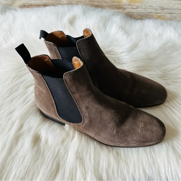 Boemos Italian Suede Grey Ankle Chelsea Boots Sz 8