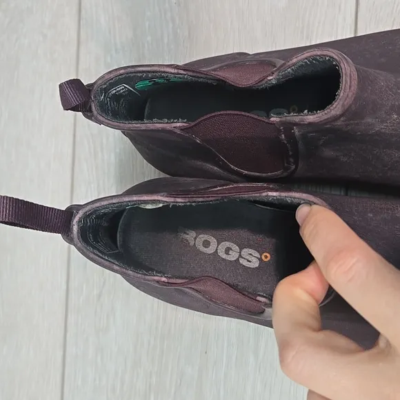 Bogs Women Ankle Purple Chelsea Boots Shoes Sz 8