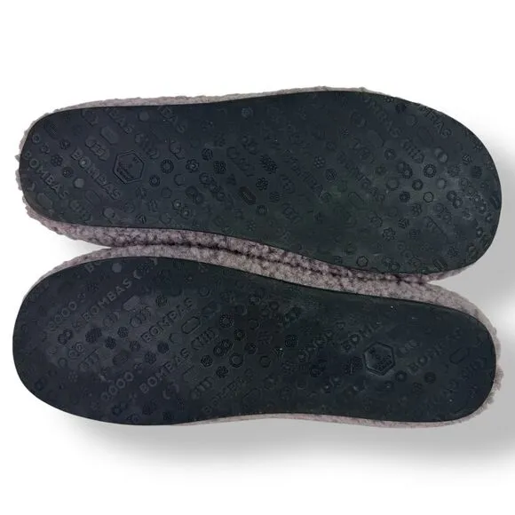 Bombas Sunday Slipper Faux Fur Sherpa Gray Purple Warm Furry Comfort Women’s 9