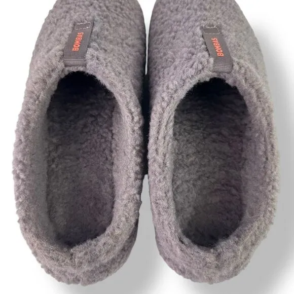 Bombas Sunday Slipper Faux Fur Sherpa Gray Purple Warm Furry Comfort Women’s 9