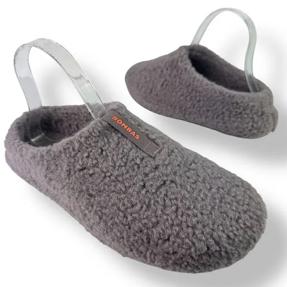 Bombas Sunday Slipper Faux Fur Sherpa Gray Purple Warm Furry Comfort Women’s 9
